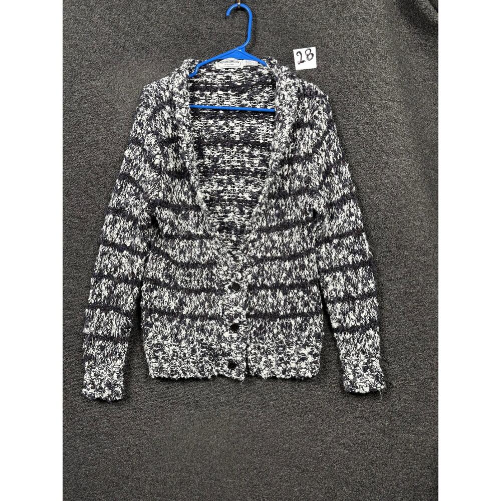 VTG Western Connection of California Cardigan Sweater Womens M Black White 90's